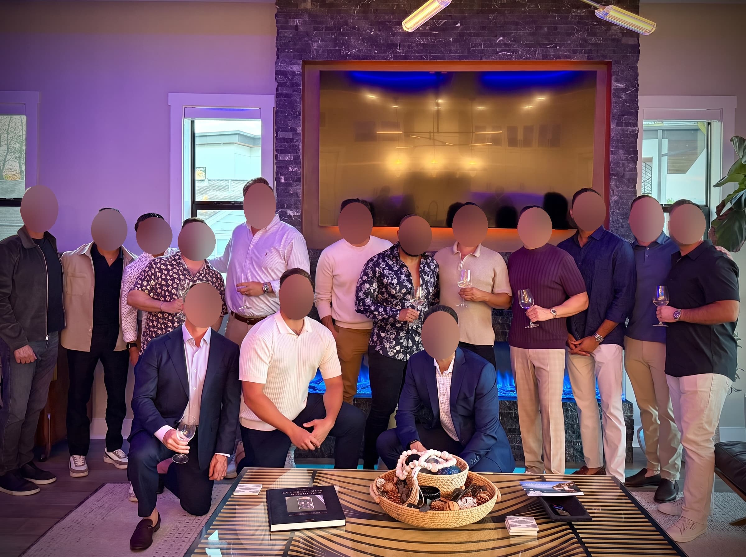 Luma Society members gathered together, with all faces blurred for privacy